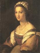 Andrea del Sarto Portrait of the Artist's Wife oil